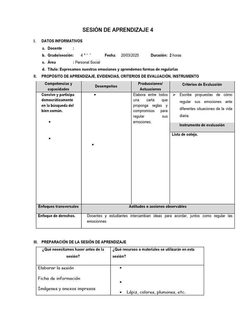 Regulación Emocional en Niños de 4° | PDF | Las emociones | Aprendizaje