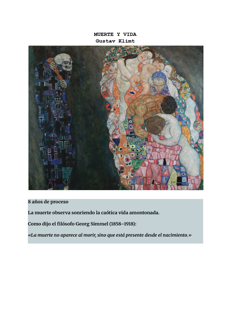 Muerte y Vida en Gustav Klimt | PDF