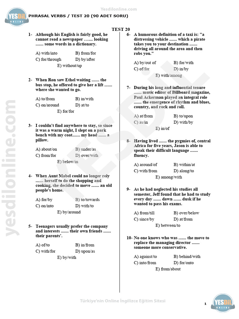 Test 20 | PDF