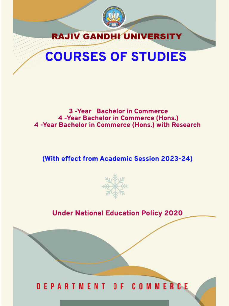 B.Com Curriculum Overview 2023-24 | PDF | Bachelor's Degree | Academic ...