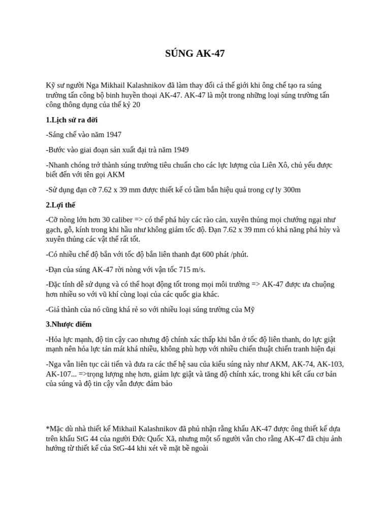 Súng Ak 47 | PDF