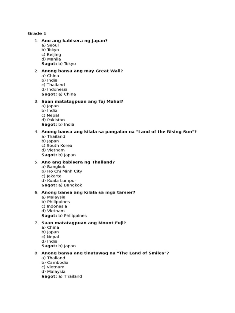 Grade 1 - 6 | PDF