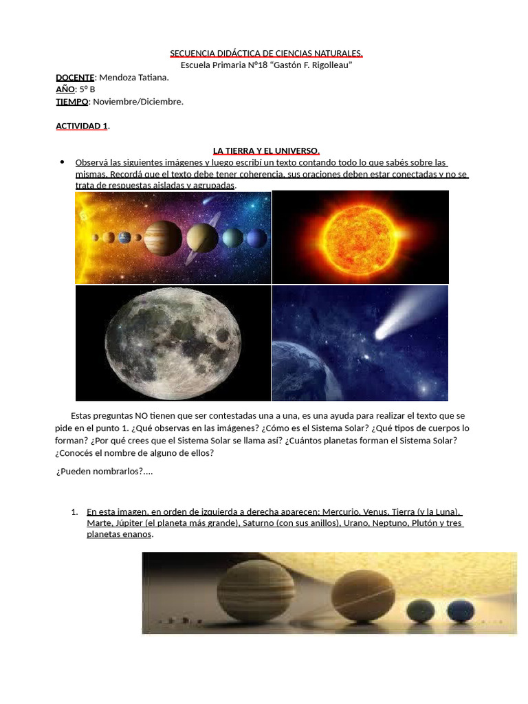 CN La Tierra y El Universo | PDF | Sistema solar | Planetas