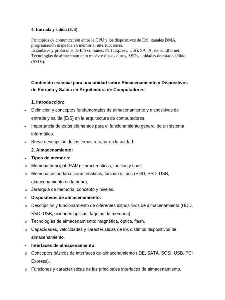 Almacenamiento y E/S en Computadores | PDF | Hardware de la computadora ...