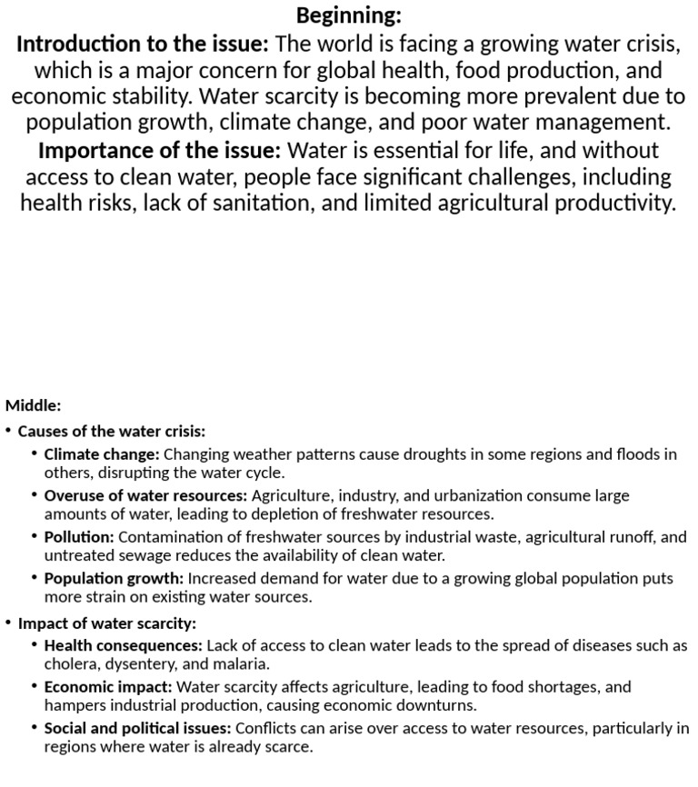 Global Water Crisis: Causes and Impacts | PDF