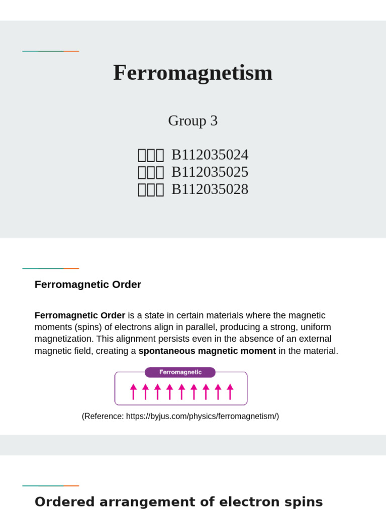 Understanding Ferromagnetic Order | PDF | Ferromagnetism | Magnetism