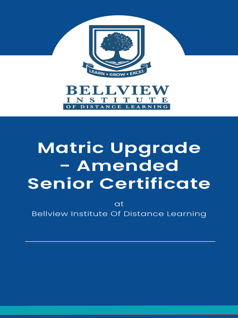 Matric Upgrade Brochure Bellview | PDF | Educational Stages ...