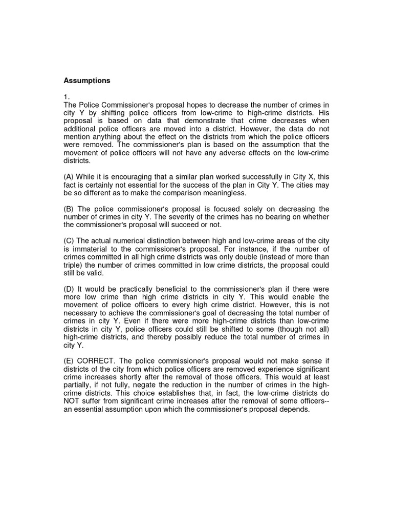 CR Exercise Assumptions Strengthen Weaken Evaluate OCP Solutions | PDF ...
