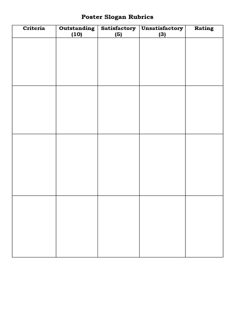 Poster Slogan Rubrics | PDF