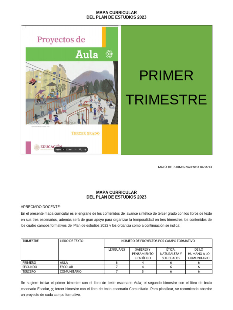 Mapa Curricular Primer Trimestre 2023 | PDF | Plan de estudios | Alimentos