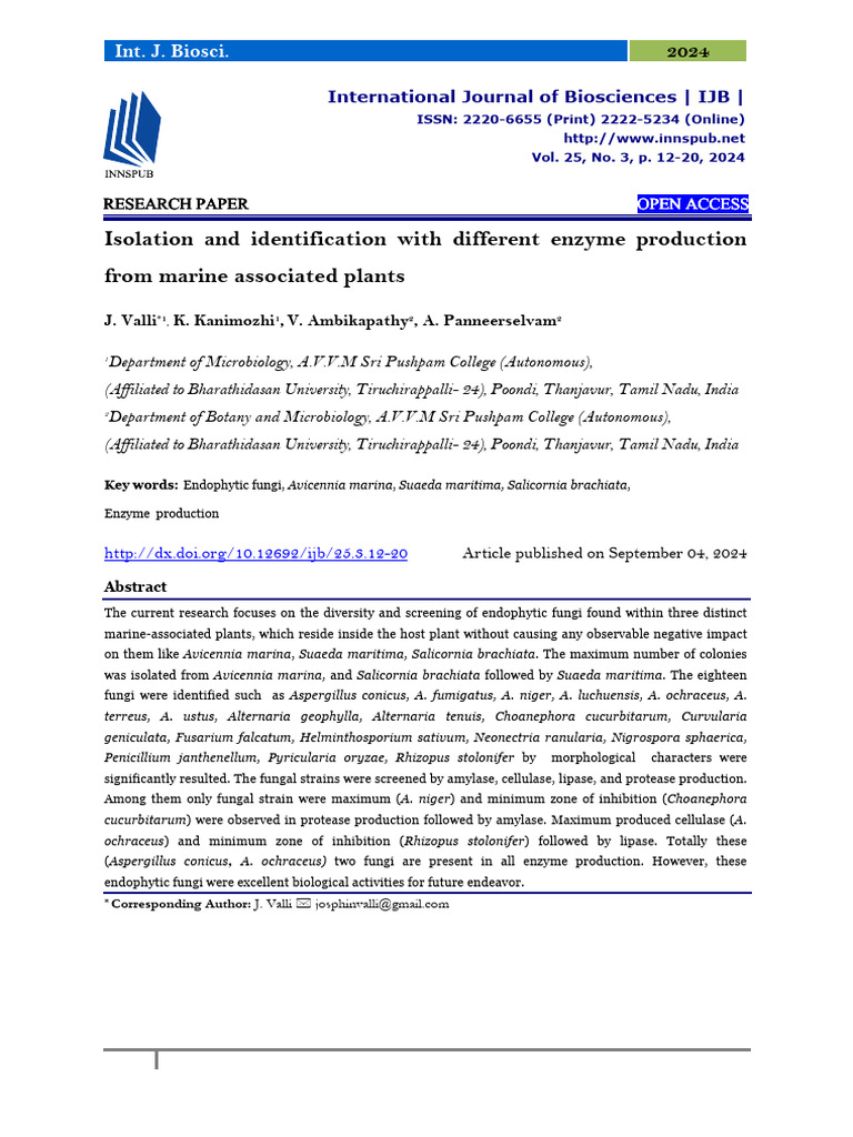 Isolation and Identification With Different Enzyme Production From ...