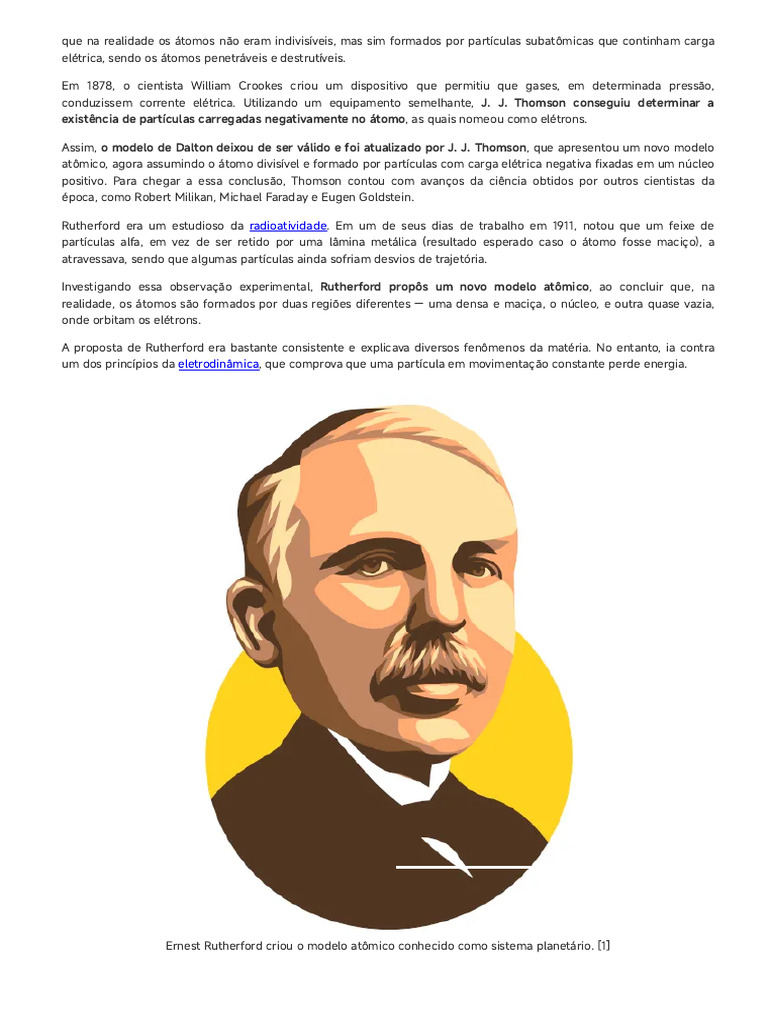 Evolução do Modelo Atômico: Thomson a Rutherford | PDF