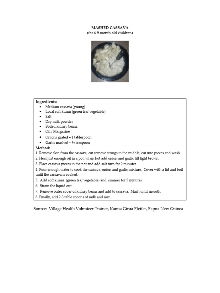 PNG Mashed Cassava | PDF