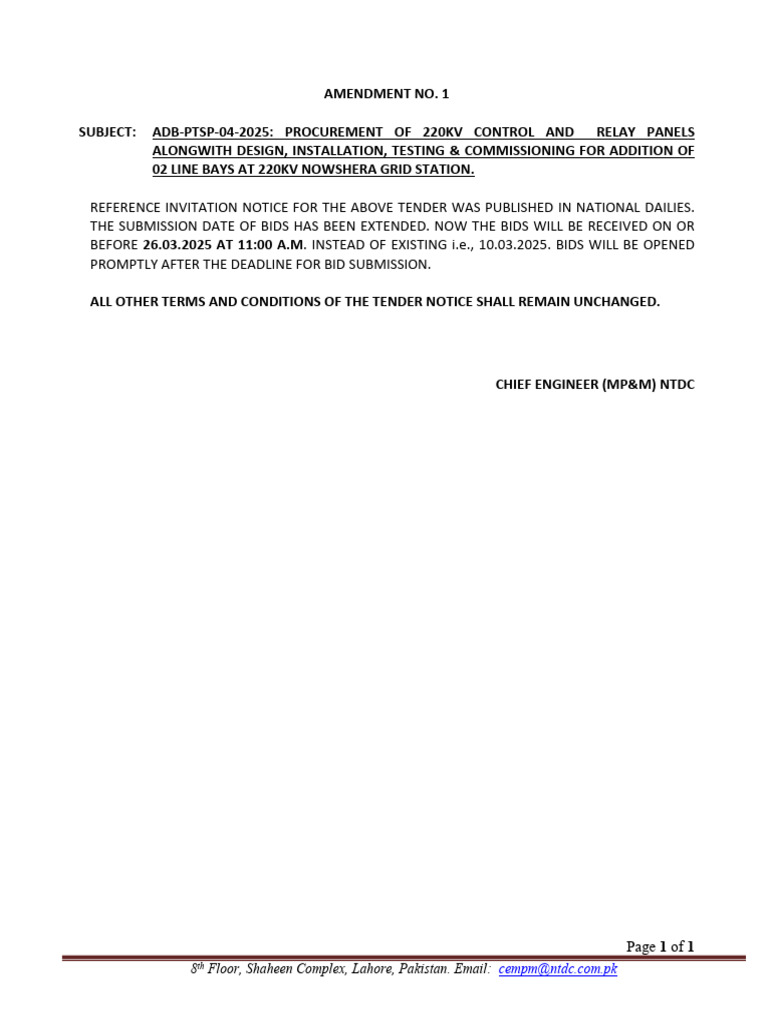Amendment No 1 For Extension-Notification - 67c9512c5395a | PDF