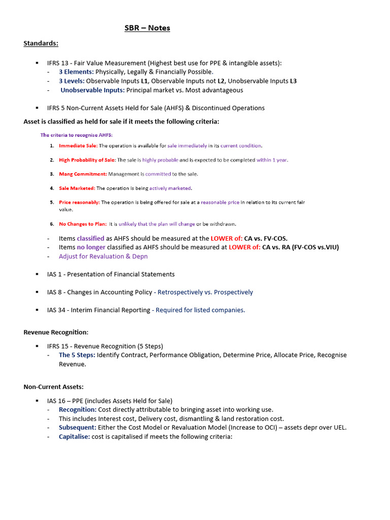IFRS and IAS Standards Overview | PDF | Fair Value | Intangible Asset