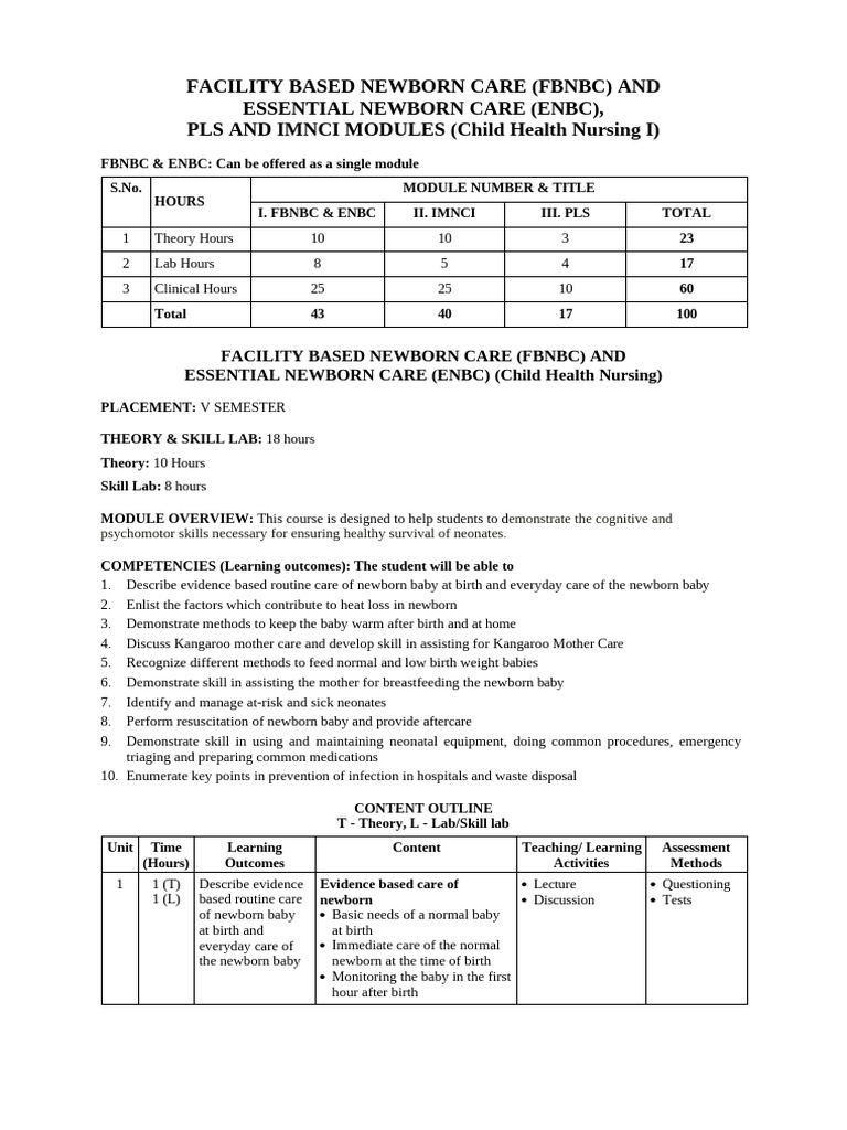 Newborn Care Modules in Child Nursing | PDF | Infants | Cardiac Arrest
