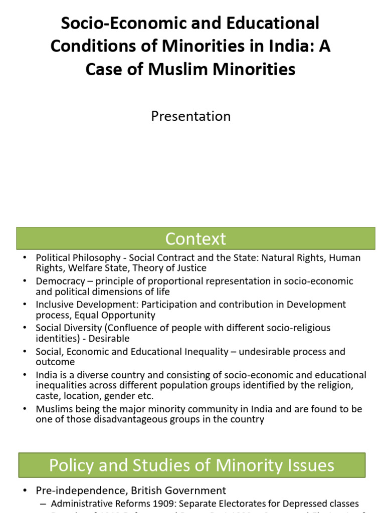 Muslim Minorities' Socio-Economic Challenges in India | PDF | Literacy ...