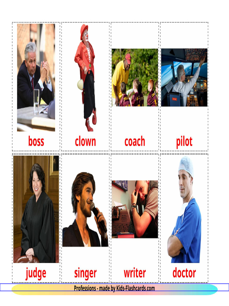 Free Printable Professions Flashcards | PDF