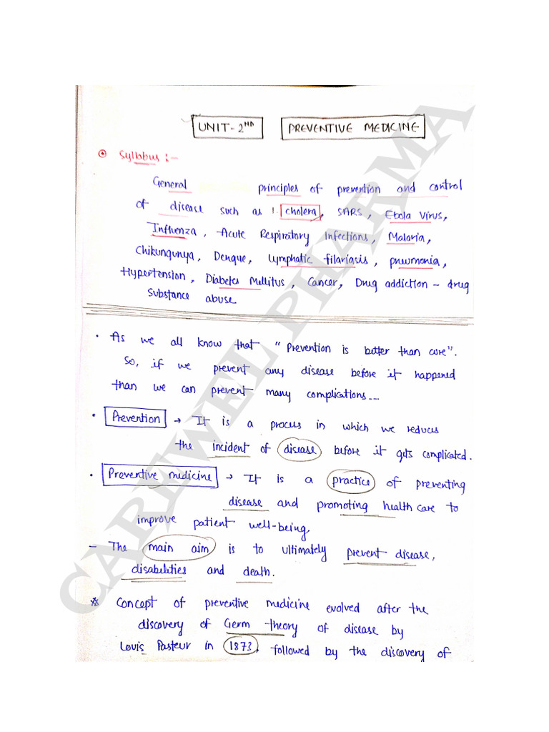 Unit 2, Social and Preventive Pharmacy, B Pharmacy 8th Sem, Carewell ...