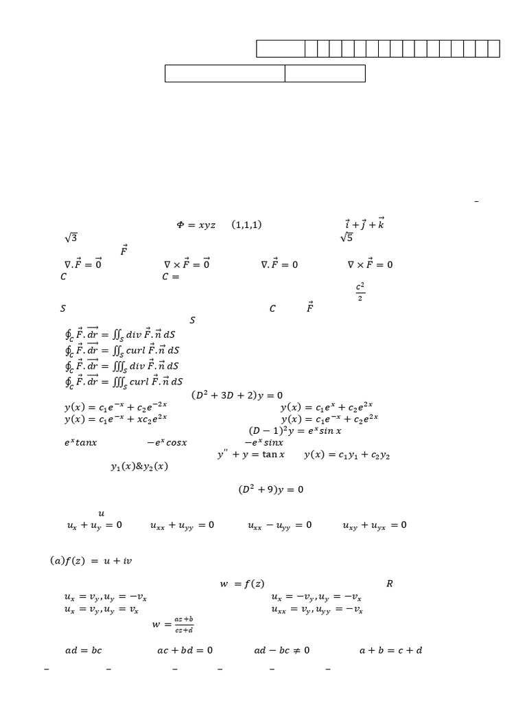Engineering Mathematics II Exam Paper | PDF | Mathematics | Calculus