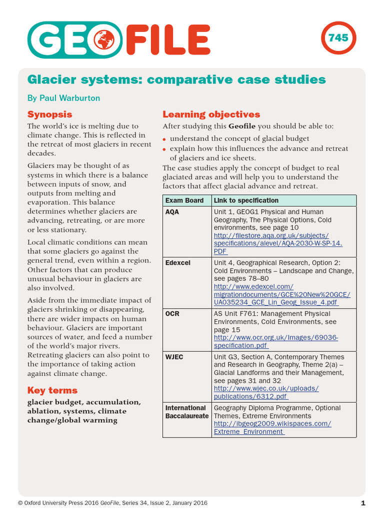 Glacial Budget: Accumulation vs. Ablation | PDF | Glacier | Snow