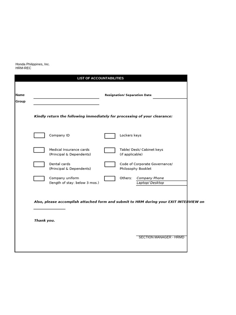 15 List Of Accountabilities PDF