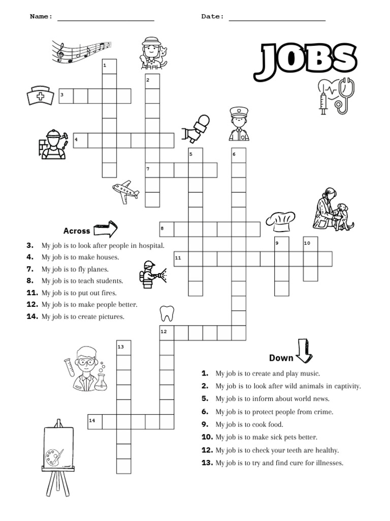 Fun Job Crossword Puzzle | PDF