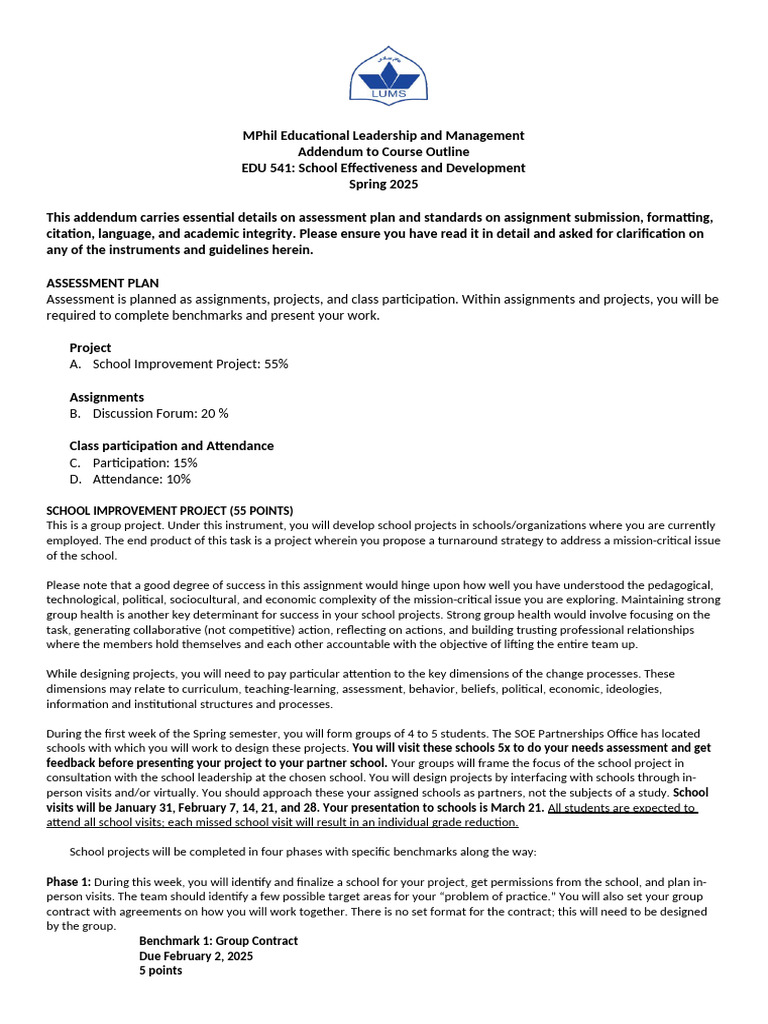 EDU 541 Assignment Addendum 2025 | PDF | Human Communication | Cognition