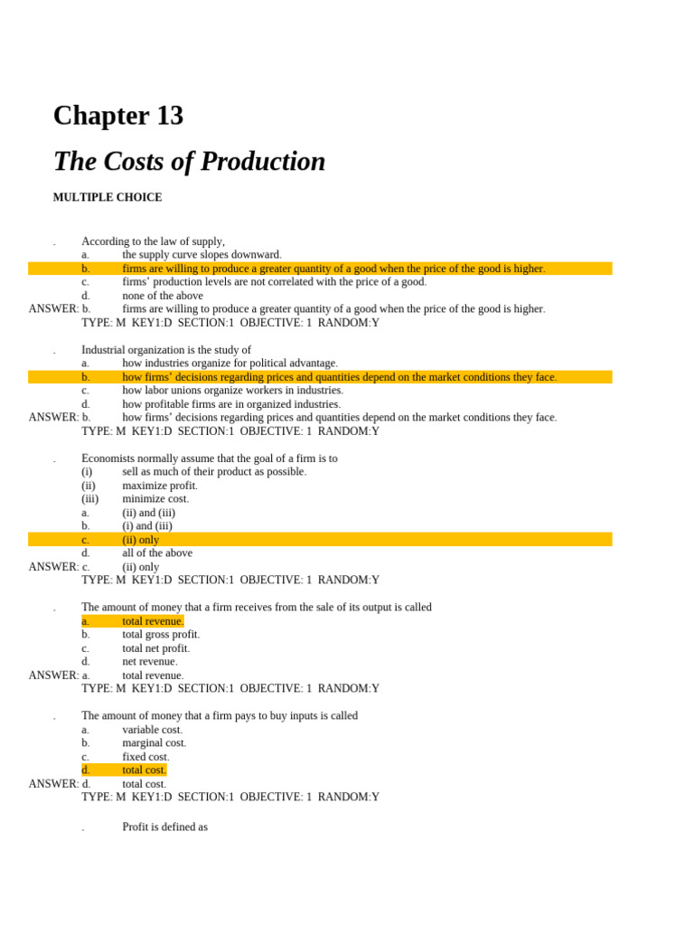 Chapter 13 | PDF | Average Cost | Marginal Cost