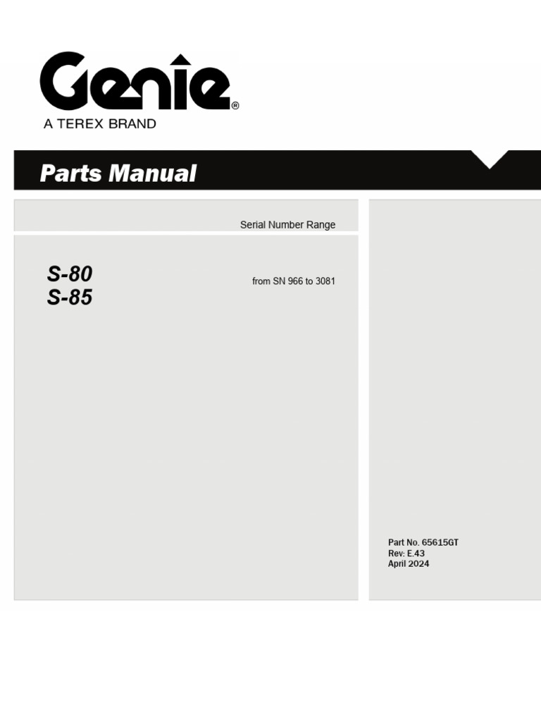 Genie S80 Partes 65615 - 084216 | PDF | Axle | Four Wheel Drive