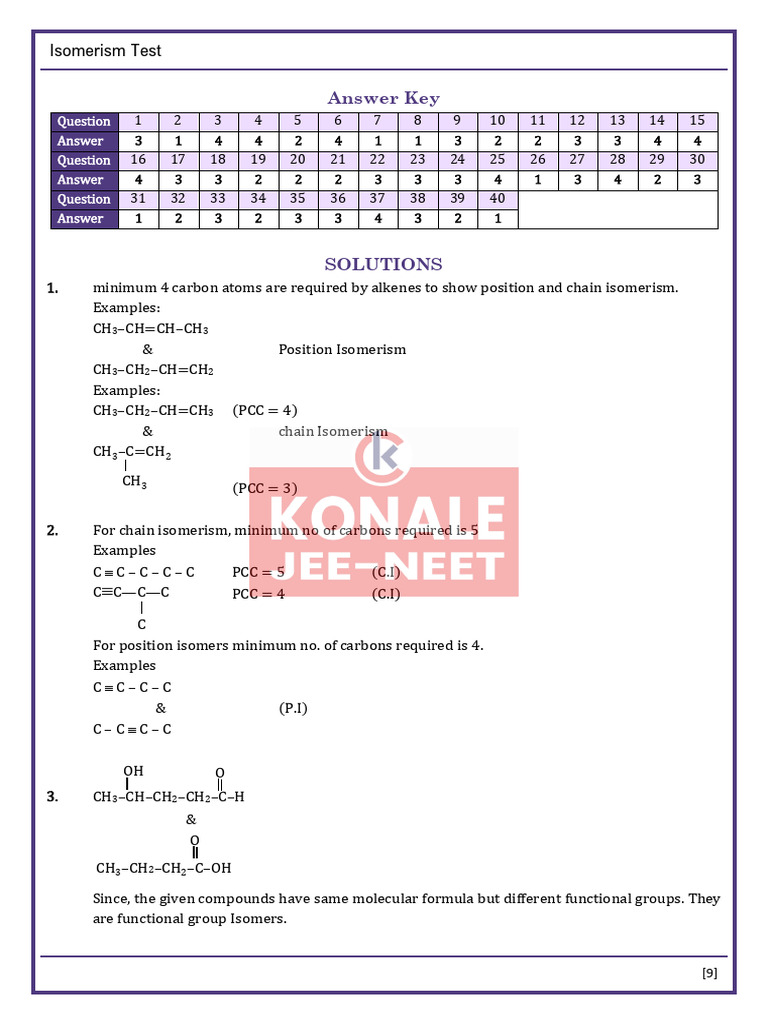Minimum Carbon Atoms for Isomerism | PDF | Isomer | Organic Chemistry