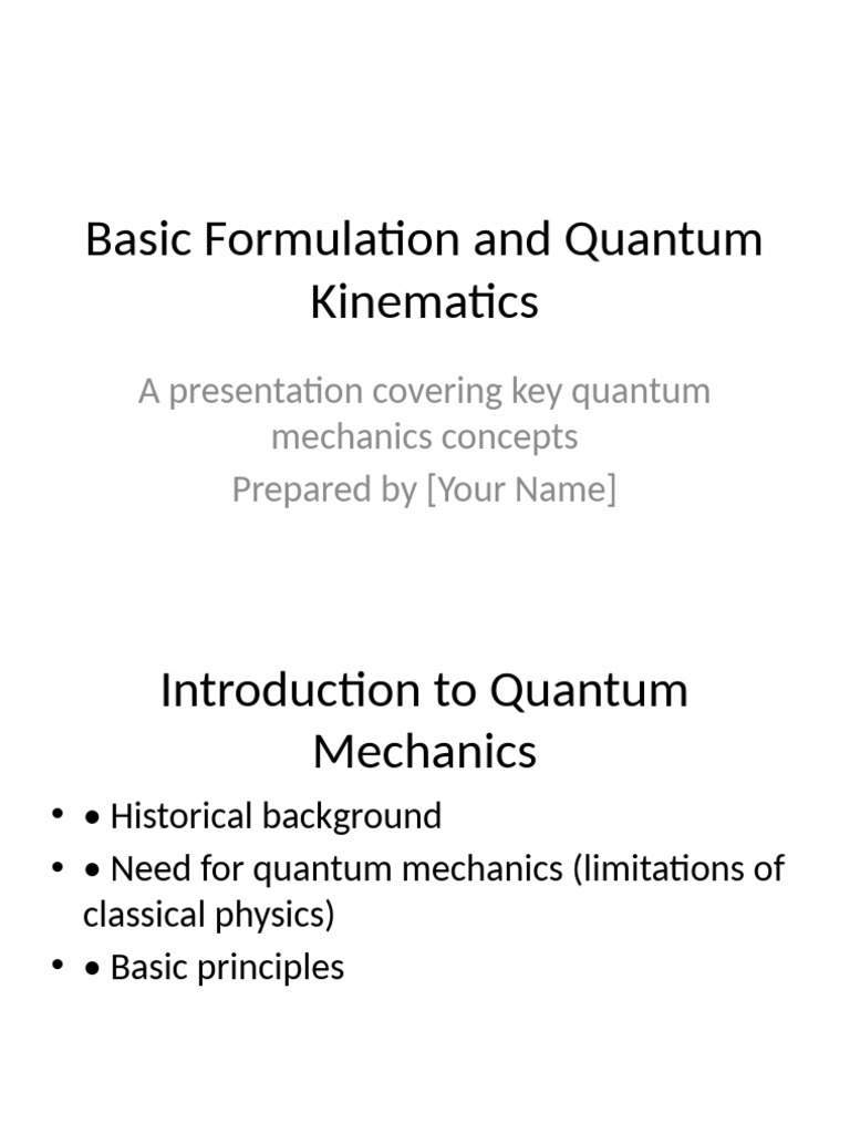 Quantum Mechanics: Key Concepts Explained | PDF