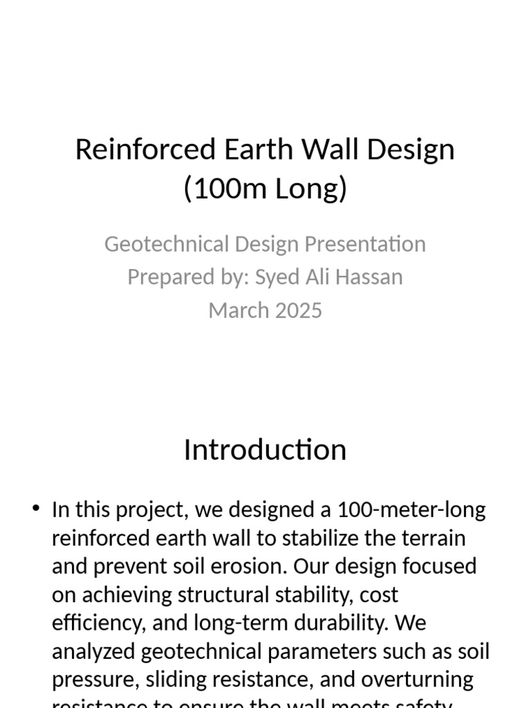 Geogrid Reinforced Earth Wall Design | PDF | Geotechnical Engineering ...