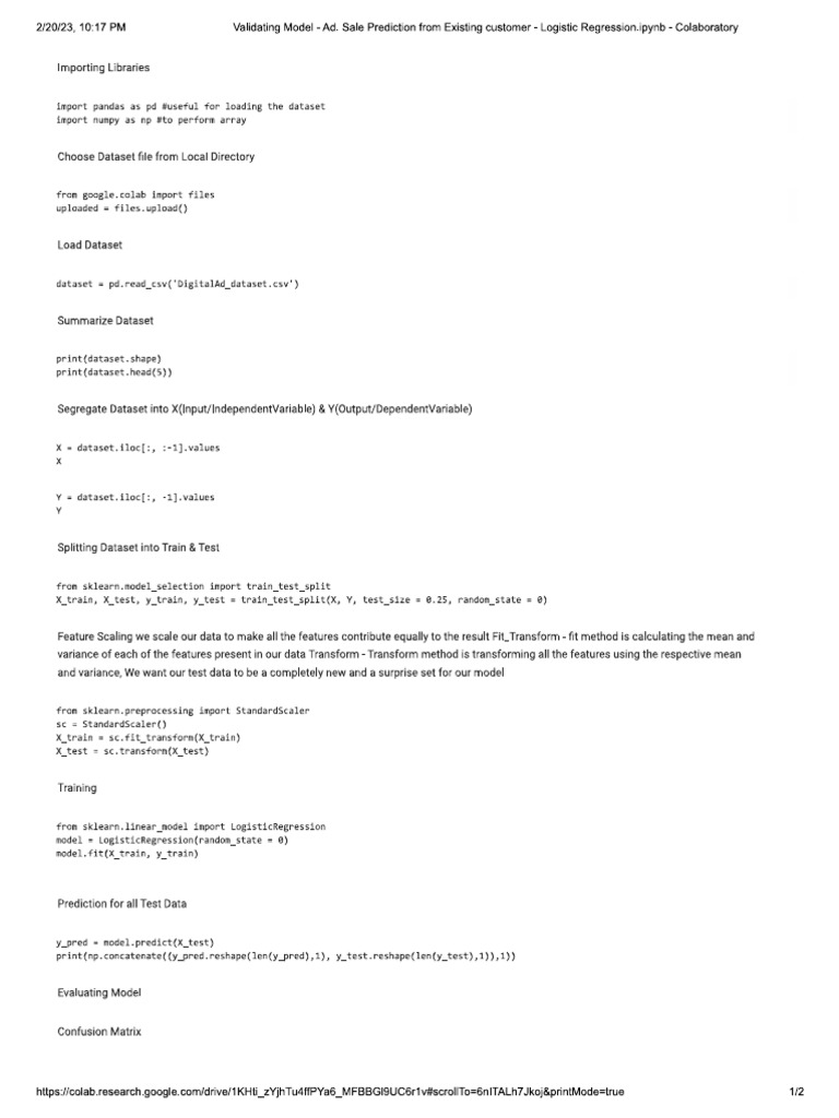 Model Evaluation Usingvariousmetric | PDF