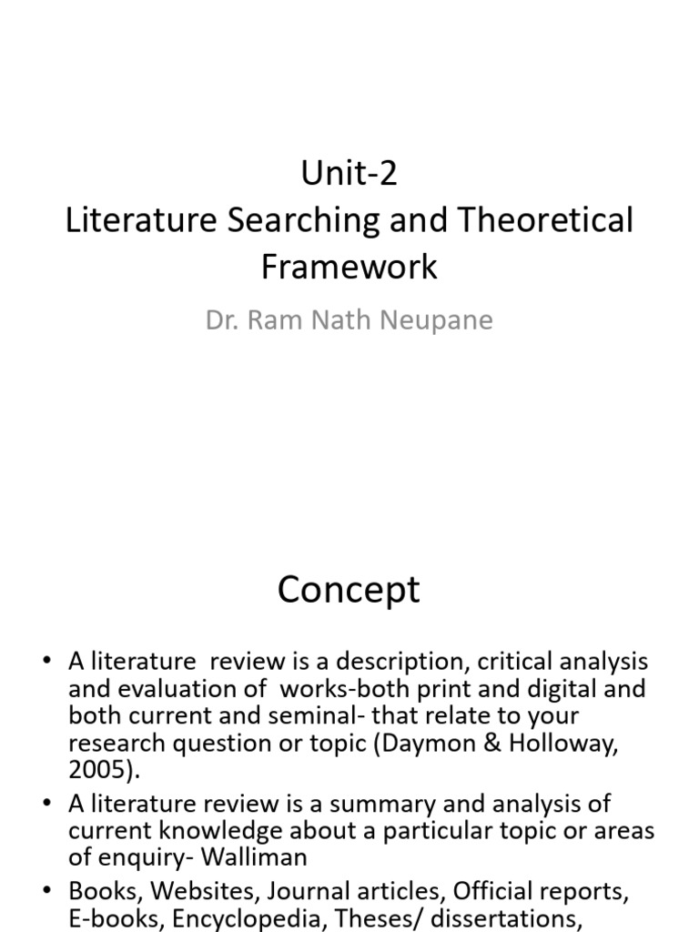 Literature Review Framework Overview | PDF | Literature Review | Thesis