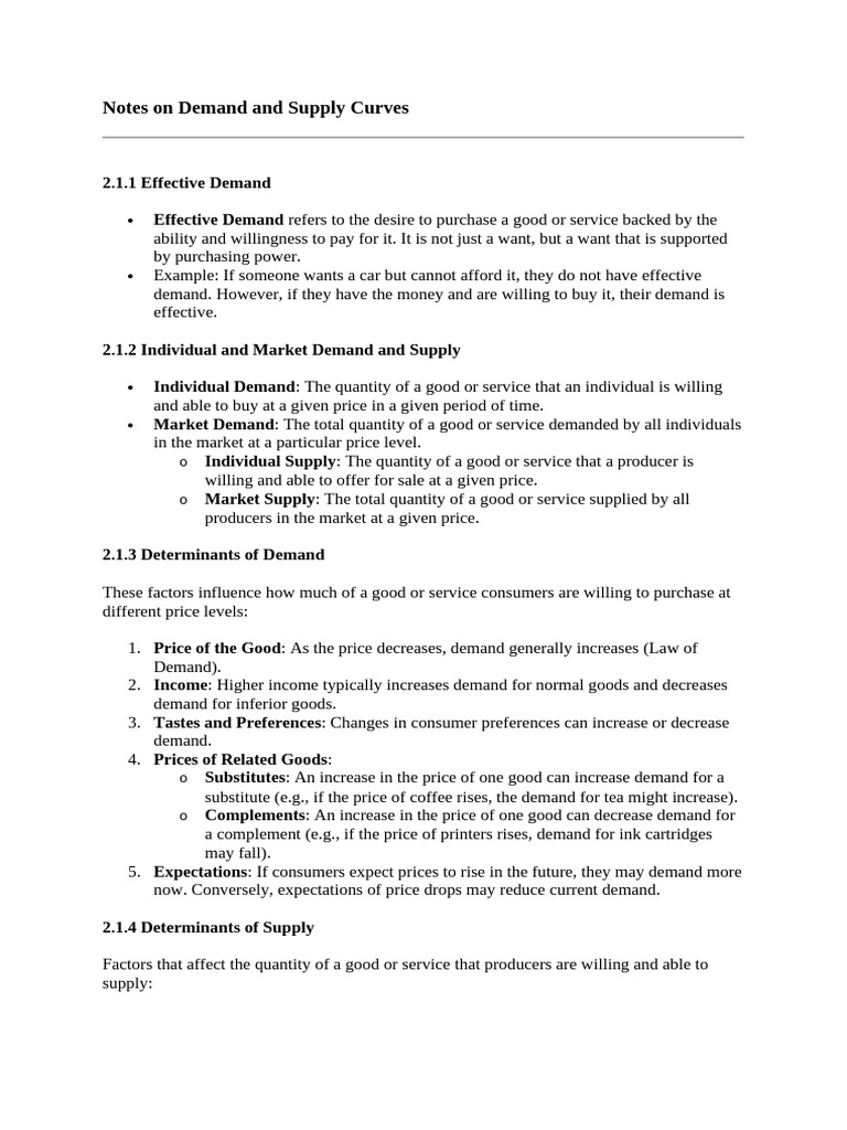Demand and Supply Curve Insights | PDF | Demand | Supply (Economics)