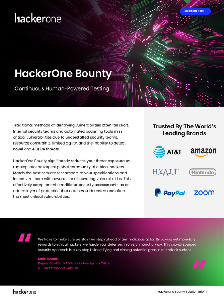 HackerOneBounty Solutions Brief | PDF | Security | Computer Security