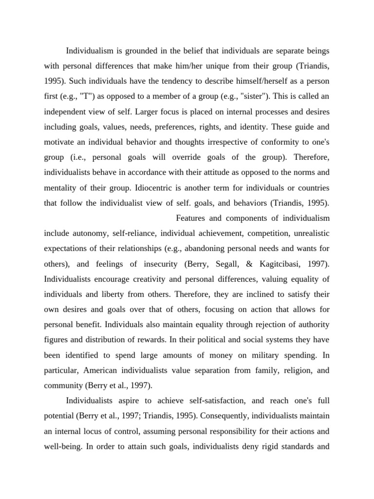 Understanding Individualism vs. Collectivism | PDF | Individualism ...