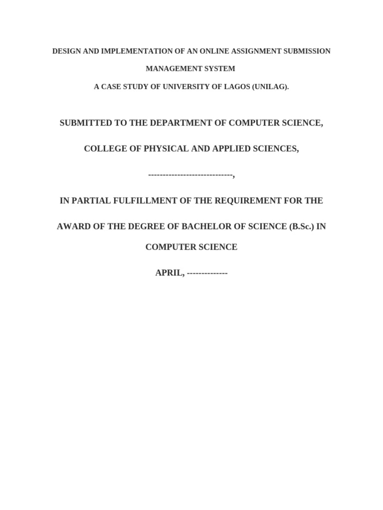 Online Assignment Submission Challenges | PDF | Use Case | Project ...
