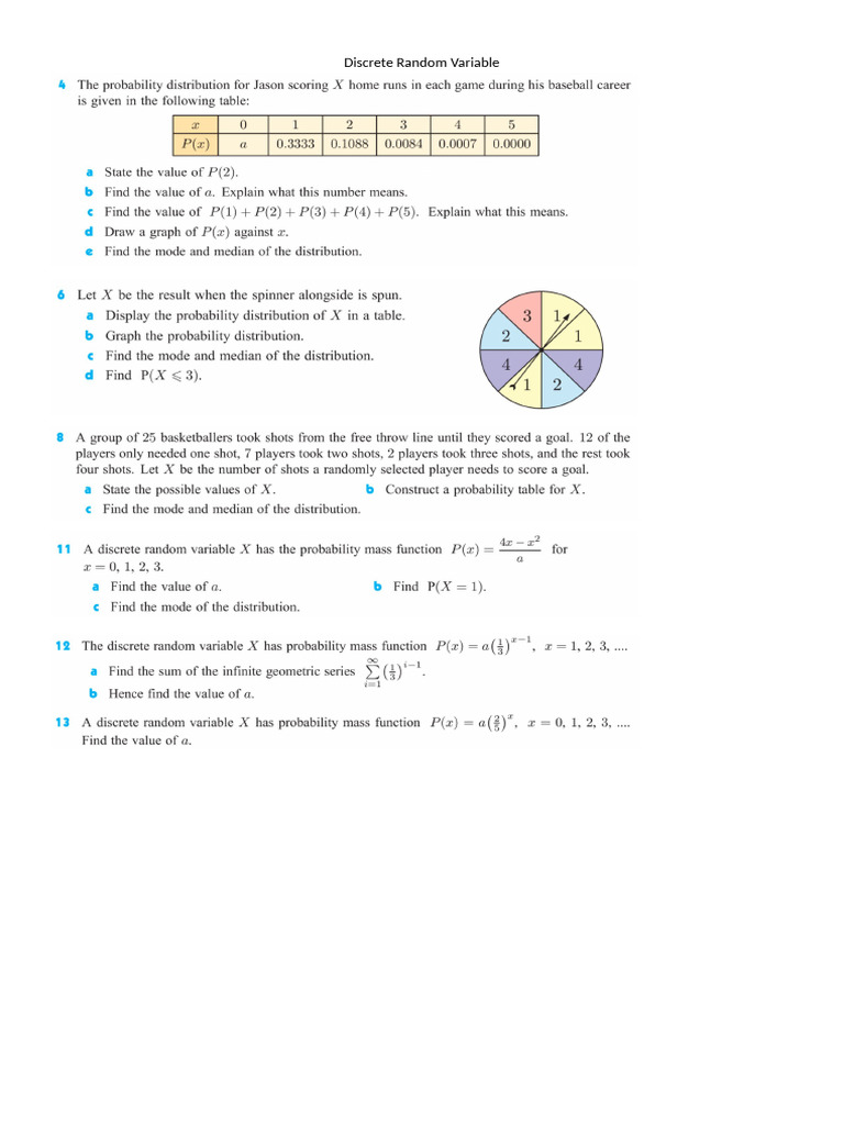 Discrete Random Variable | PDF