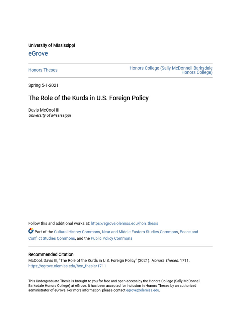 The Role of The Kurds in U.S. Foreign Policy | PDF | Kurds | Iraqi ...