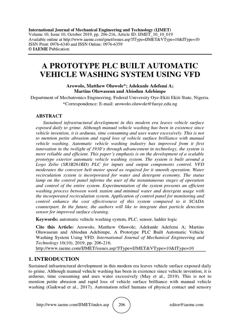 A Prototype PLC Built Automatic Vehicle | PDF | Programmable Logic ...
