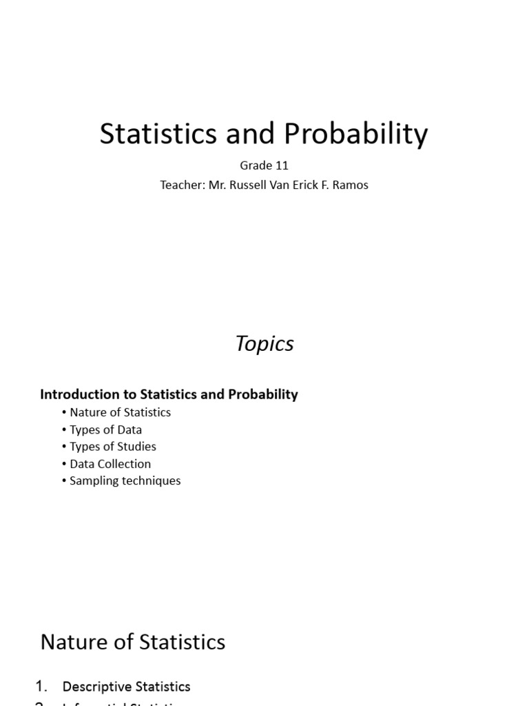 Grade 11 Statistics & Probability Guide | PDF | Statistics | Survey ...