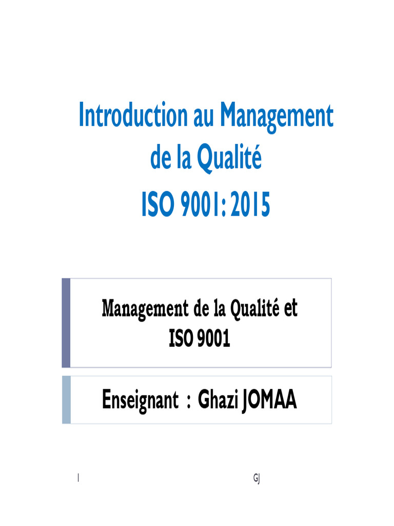 Management de la Qualité et ISO 9001 | PDF | Management de la qualité ...