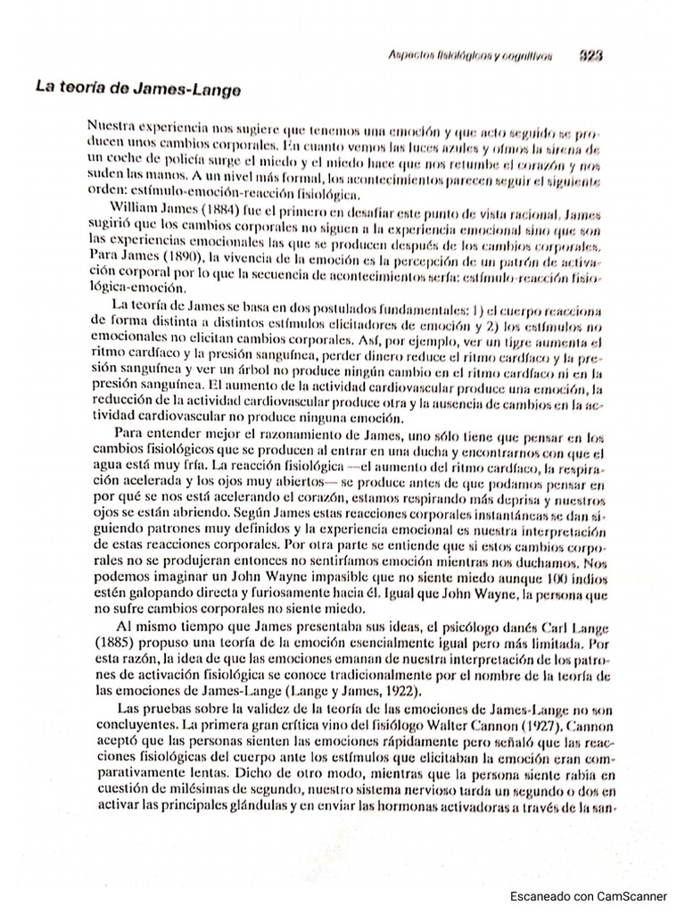 Teoría James-Lange | PDF