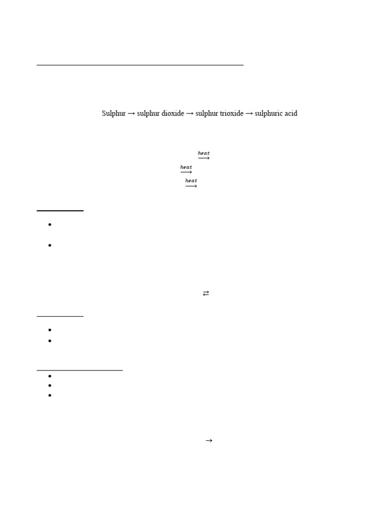 2425 G10S UAE Chemistry Chapter 8-Sulphur Notes | PDF | Sulfuric Acid ...