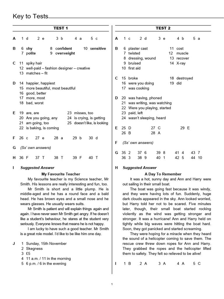 Comprehensive Test Key and Answers | PDF | Spock