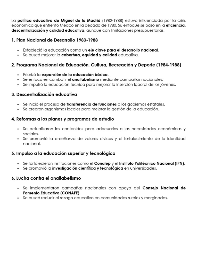 Política Educativa en México (1982-2006) | PDF | Educación de la ...