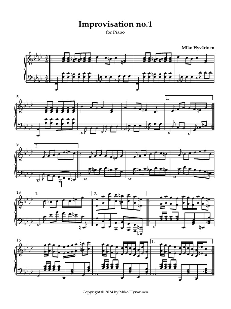 Improvisation No 1 PDF | PDF