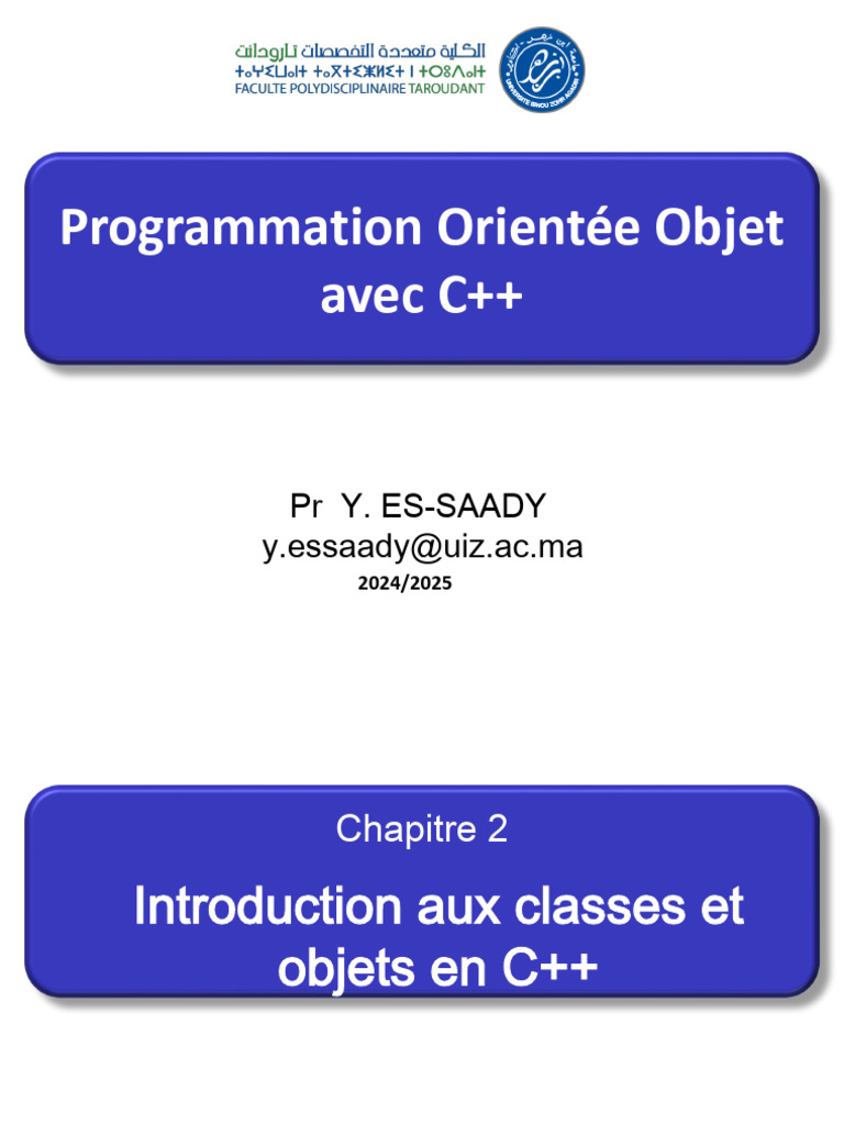 Introduction aux classes en C++ | PDF | Classe (informatique ...
